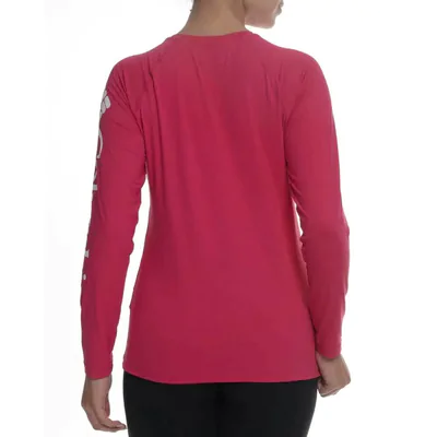 Camiseta Columbia Aurora Manga Longa Feminina - Vermelho