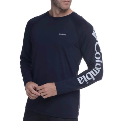 Camiseta Columbia Aurora Manga Longa Masculina - Preta