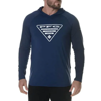 Camiseta Columbia Aurora Manga Longa Triangle Masculina - Azul
