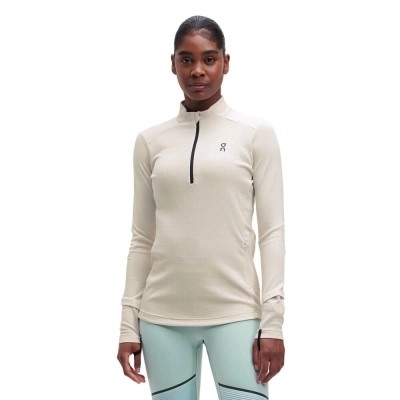 Camiseta Manga Longa On Running Climate Feminina - Creme