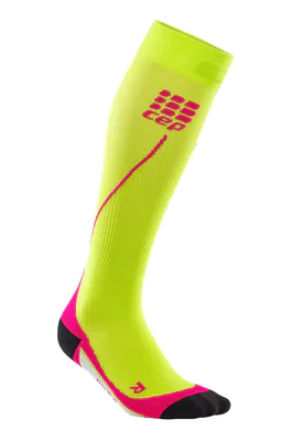 Meia de Compressão CEP Run Socks 2.0 Feminina - Limão / Rosa
