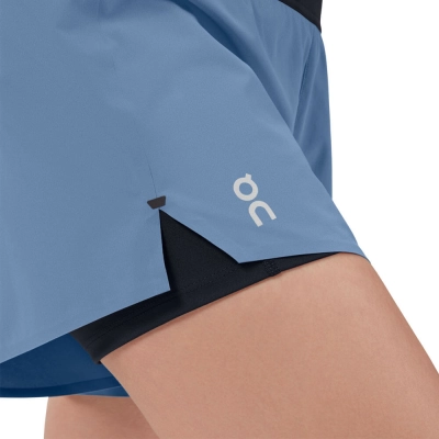 Short On Running Feminino - Azul / Preto