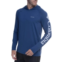 Camiseta Columbia Aurora Manga Longa Com Capuz Masculina - Azul