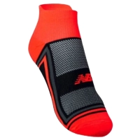 Meia New Balance Performance Invisível Masculina - Laranja Flúor / Preta